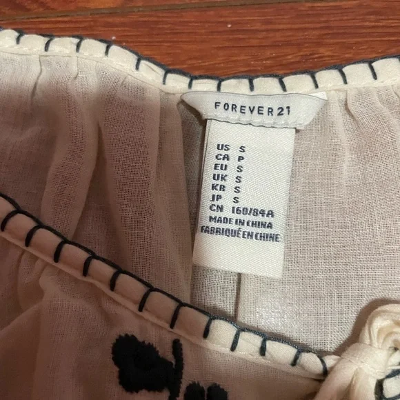 *HOST PICK* Forever 21 Boho-styled white see through shirt Size small. - Picture 2 of 3